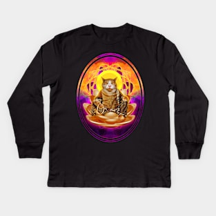 Buddha Kitty Kids Long Sleeve T-Shirt